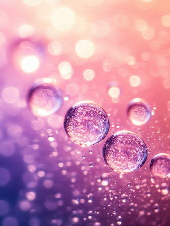 Abstract Pink Purple Water Droplets Background Texture Design art soft macro light shiny fluid bokehの素材