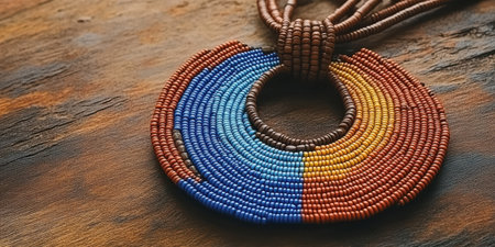 Colorful Beaded Necklace Ethnic Boho Style Handmade Jewelry Fashion Accessory African Tribal Designの素材