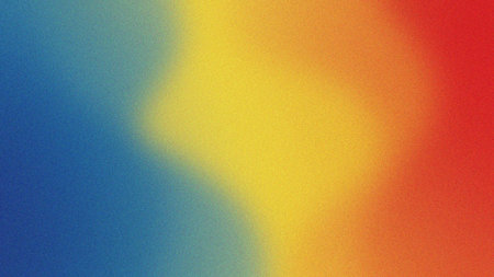 A vibrant and colorful abstract background with a textured gradient of blue, yellow, and red hues blending together smoothlyの素材