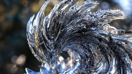 Abstract Swirling Metal Texture Digital Art Background Design 3d wave gray blue dark shiny steelの素材