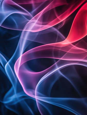 Abstract Pink Blue Swirling Smoke Design Background Image red art dark waves curve fluid light colorの素材