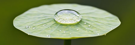 Water Drop on Green Leaf Nature Photography Dewdrop Macro Shot eco zen spa pure calm life plantの素材