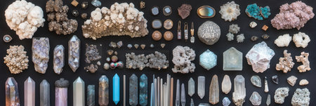 Beautiful Collection of Polished Crystals Minerals Amethyst Quartz Geodes gems rare grey pink blueの素材