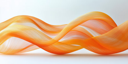 Abstract Orange Fabric Waves Flowing Design Texture Background Art Soft Silk White Lines Woven Fluidの素材