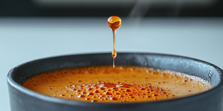 Coffee Drop Falling into Creamy Espresso Cup Dark Brown hot foam rich food life cafe warm cozy drinkの素材