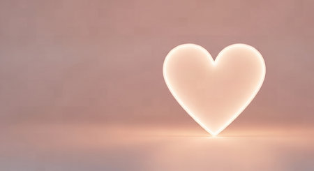 3d rendering of a white heart on a pastel pink backgroundの素材