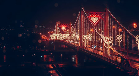 Night view of Bosphorus Bridge in Istanbul. Toned.の素材