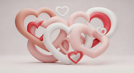 Valentines day background with hearts. Vector illustration for your designの素材