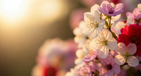Beautiful cherry blossom in spring time with soft focus and bokehの素材