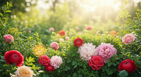 Beautiful roses in the garden. Nature background. Floral background.の素材