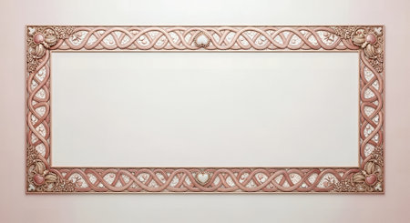 Decorative frame on the wall. Vintage style. Copy space.の素材