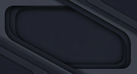 Dark grey abstract background with cut out shapes. 3d render illustrationの素材