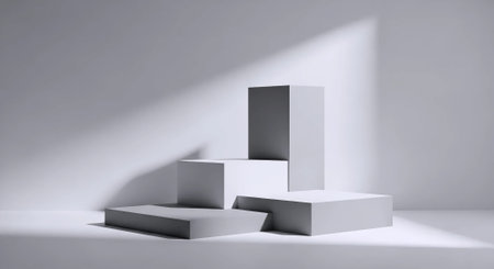 3d render, abstract geometric forms, podium for product display, minimalismの素材