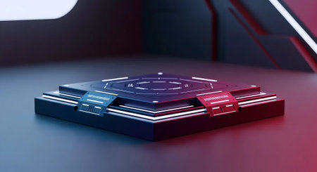 Futuristic Interface. 3D Illustration. Modern Technology Concept.の素材