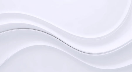 The image showcases a minimalist design featuring smooth, flowing white curves that create an abstract wave pattern. Along the center of the waves, a delicate line of small, evenly spaced diamond shapes adds texture and visual interest, giving the composition a refined and sophisticated feel. The overall aesthetic is clean and modern, evoking a sense of fluidity and grace.の素材