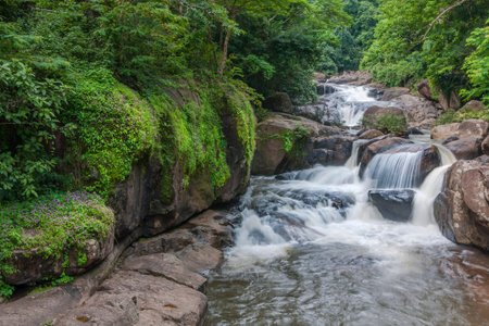 Nangrong Waterfall in Nakhon Nayok Province , Thailandの写真素材