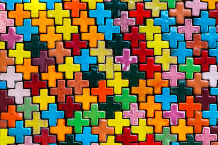 Background texture of colorful stone wallの写真素材