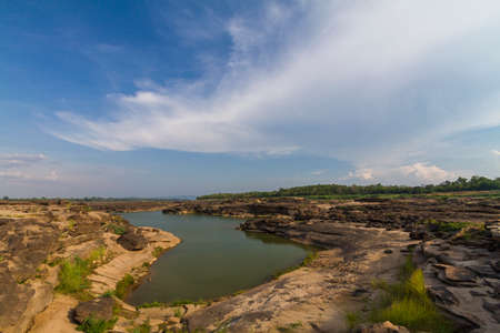 The Grand Canyon of Siam with Mekong river is name Sam Phan Bok (Three thousand holes) at Ubon Ratchathani Thailandの写真素材