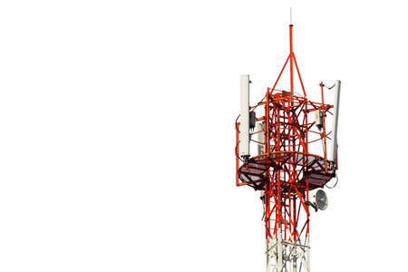 Telecommunication tower isolated on white