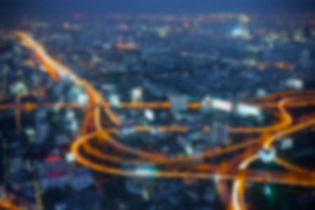 Bangkok City at night - blur photo, background for graphic desingの写真素材
