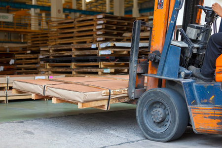 Forklift truck at the factory.