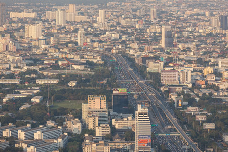 BANGKOK, THAILAND - DECEMBER 14.  Bangkok view, Above view from Baiyoke Tower II tallest building in...