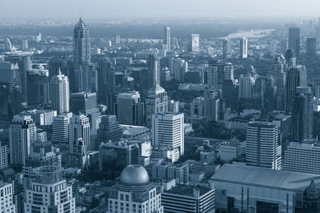 BANGKOK, THAILAND - DECEMBER 14.  Bangkok view, Above view from Baiyoke Tower II tallest building in the city and tallest hotel in Southeast Asia on December 14, 2012 in Bangkok Thailand.のeditorial素材