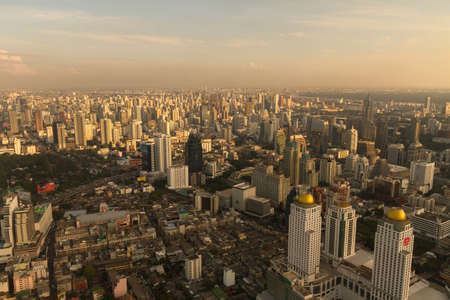 BANGKOK, THAILAND - DECEMBER 14.  Bangkok view, Above view from Baiyoke Tower II tallest building in the city and tallest hotel in Southeast Asia on December 14, 2012 in Bangkok Thailand.のeditorial素材