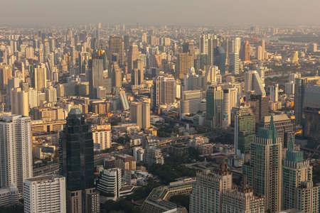 BANGKOK, THAILAND - DECEMBER 14.  Bangkok view, Above view from Baiyoke Tower II tallest building in the city and tallest hotel in Southeast Asia on December 14, 2012 in Bangkok Thailand.のeditorial素材