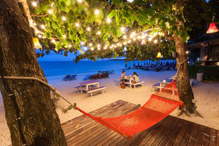 RAYONG, THAILAND - May 13 2014: Living tourist accommodation on the Samed island at night.のeditorial素材