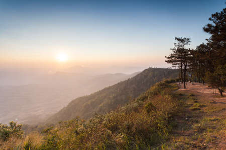 beautiful sunlight  at phu Phu Rua,chiang khan in loei province, thailand.の写真素材