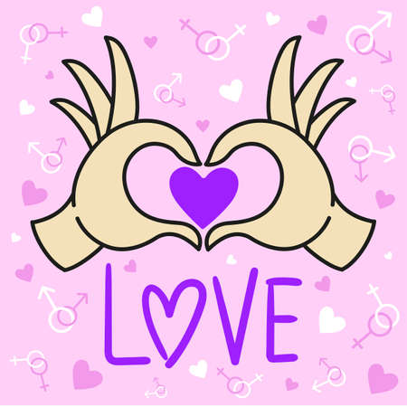 LGBT inscription. Conceptual poster with the inscription LGBT Rainbow. Vector typographic illustration to support the gay community.のイラスト素材