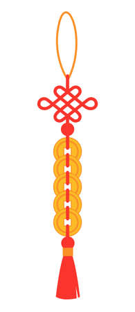 Chinese amulet with coins. A charm luckのイラスト素材