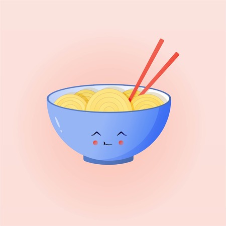 Nudles character doodleのイラスト素材