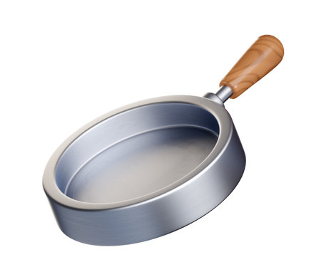 Frying Pan isolated on white. Kitchen Items For Cooking. Pan, Saucepan, Frying Pan. Cooking utensils. 3D rendering illustrationの写真素材