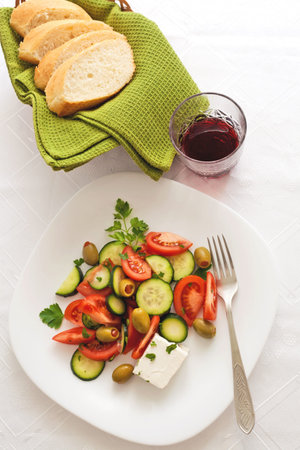 salad on a plateの写真素材