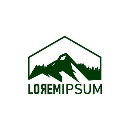 Minimalist Landscape Hills Mountain  Vector logo designのイラスト素材