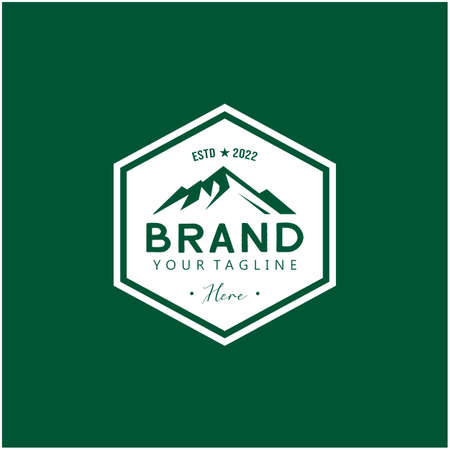 simple mountain logo, vector illustration template, suitable for all colorsのイラスト素材