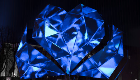 Ice cold heart - digital laser show with black background