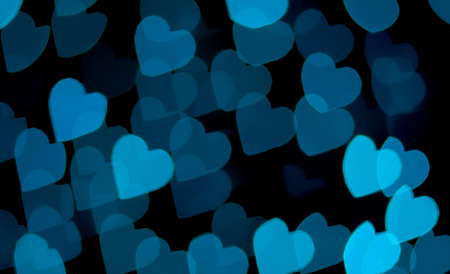 Abstract - blur heart lights - love sign black backgroundの写真素材