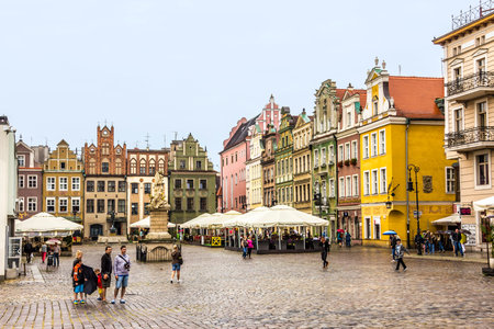 houses from the 16th century at the old market of Poznan, Poland 