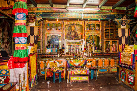 The temple of "yung drung kundrak ling" bon monastery near Ravangla, India.のeditorial素材
