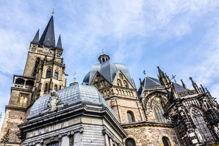 The cethedral of Aachen, Germany, was buildt in the 7th century by Charlemagneの写真素材