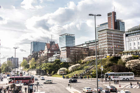 The old city of Hamburg-Altona at the river Elbe.のeditorial素材