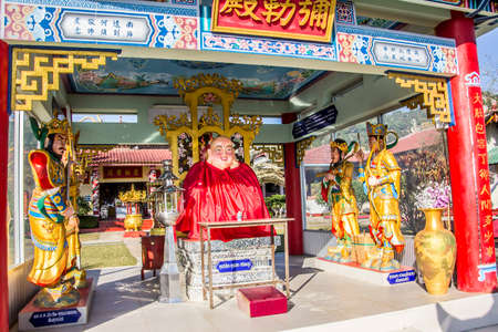 A chinese temple on a small hill near the small town of Fang in the north of Thailand.のeditorial素材