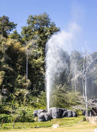 The famous fishing hot spring near the small town of Fang near Chiang Mai in the north of Thailandの写真素材