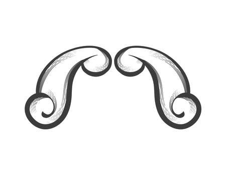 Floral Leaves Swirl Ornament Lines Vector Decorationのイラスト素材