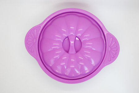 isolated white, refillable basin for food and drinks for kitchen needsの写真素材