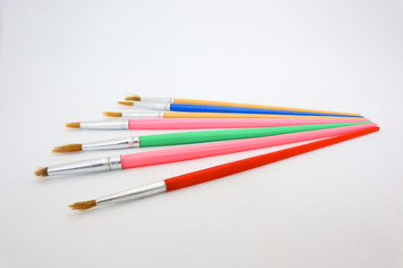 Brush for painting white isolated colorの写真素材