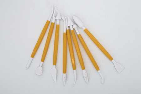 KNIFE FONDANT ART CLAY REFILL CUTTER CAKE CHEF DECORATION CRAFT isolated whiteの写真素材